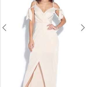 Tie cold shoulder maxi dress